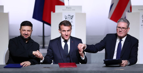 Владимир Зеленский, Эмманюэль Макрон и Кир Стармер