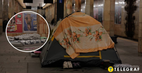 Украинцы в метро в Киеве