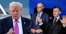 Дональд Трамп, Фридрих Мерц и Эммануэль Макрон