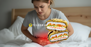 Жінка їла суші бургер