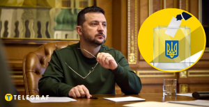 Владимир Зеленский и урна для голосования