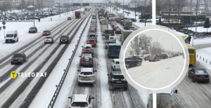 Пробки в Киеве из-за снегопада