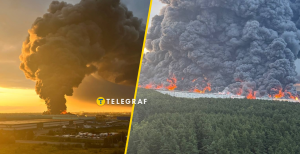 Дым от пожара виден на десятки километров.