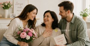 Вітання з Днем матері від дочки та сина