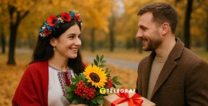 Українка вітає чоловіка