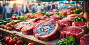 Синій штамп на м’ясі