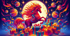 Открытка на год Огненной Лошади