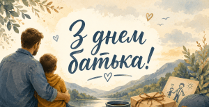 Красиві листівки та привітання з Днем батька