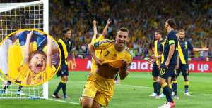 Андрей Шевченко забил гол в матче Украина - Швеция на Евро-2012