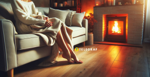 Дівчина гріється вдома