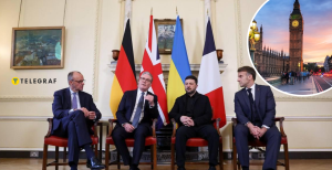 Фрідріх Мер, Кір Стармер, Володимир Зеленський, Еммануель Макрон