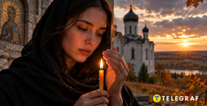 Девушка возле церкви
