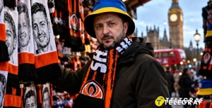Украинская символика заметна даже среди сувениров на улицах Лондона