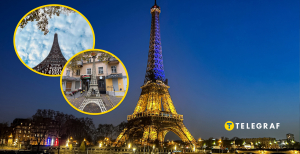 В знак солидарности самое известное здание Франции подсвечивали в цветах украинского флага