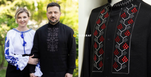 Володимир Зеленський у чорній вишиванці