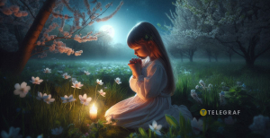 Девочка молится