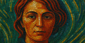 Так видит ИИ декоративное панно с портретом Горской