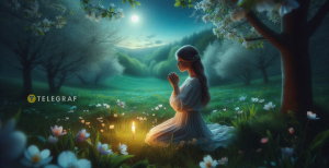 Девушка молится