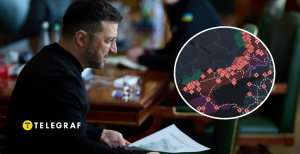 Володимир Зеленський та карта окупованих територій