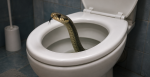 Чи може плазун виповзти з унітаза