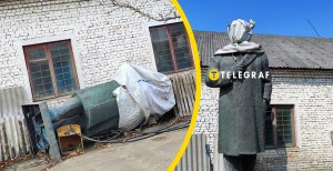 Памятник Ленину в Радивилове больше не стоит, а лежит