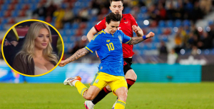 Украинская болельщица на матче Украина - Албания