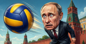 Володимир Путін та синьо-жовтий м’яч