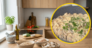Овсянка с курицей и грибами на завтрак: сытно, быстро и почти без масла (видео)