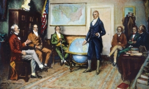 "Народження доктрини Монро". Художник Клайд Осмер Деленд. 1912 р.