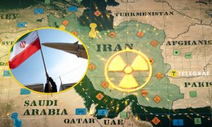 Карта, флаг Ирана, ракета