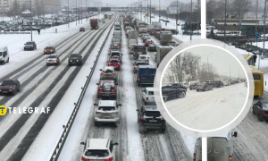 Пробки в Киеве из-за снегопада