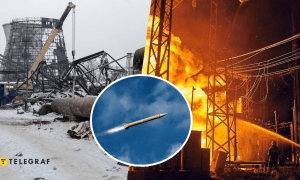 ТЭЦ после атаки, ракета, пожар