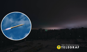 Небо в Киеве после атаки 12 февраля