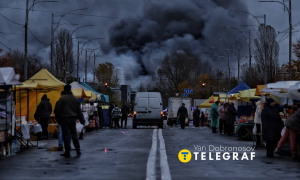 Масштабный пожар в Киеве после российской атаки