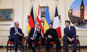 Фрідріх Мер, Кір Стармер, Володимир Зеленський, Еммануель Макрон