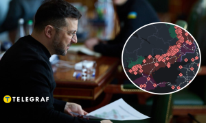 Володимир Зеленський та карта окупованих територій