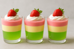 Новорічна веселка: желейний десерт із сиром (відео)