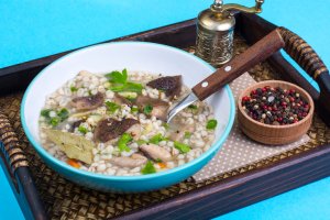 Ризотто из перловки и бекона