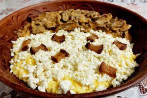 Банош з білими грибами (відео)