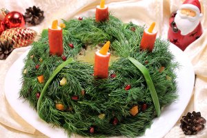 Салат "Новогодний венок": пошаговый рецепт