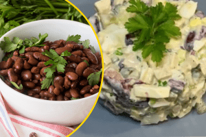 Салат с курицей и красной фасолью