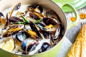 Мидии в сливочном соусе (видео)