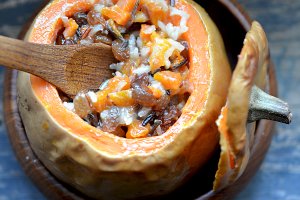 Сладкий плов в тыкве