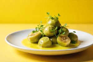 Брюссельская капуста под сливочно-горчичным соусом