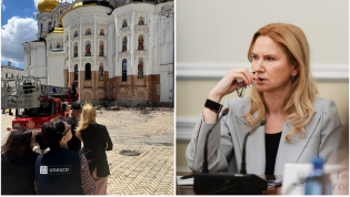 Елена Кондратюк посетила Лавру после атаки