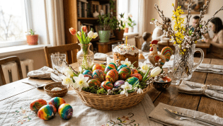 Интересный болгарский способ окрашивания яиц