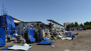 Последствия ракетной атаки в Прилуках