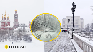 Апрельский снег доставляет хлопот россиянам