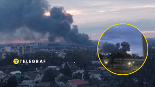 После прилетов возник пожар