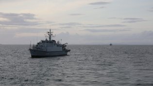 Украинский корабль во время учений в Британии